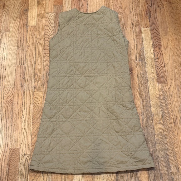 Quilted Sleeveless Long Beige Vest - Picture 7 of 7